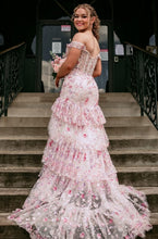 Load image into Gallery viewer, Gorgeous A Line Off the Shoulder Light Pink Corset Prom Dress with Appliques