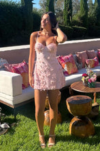 Load image into Gallery viewer, Gorgeous A Line Spaghetti Straps Pink Short Homecoming Dress with Appliques Beading