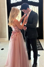 Load image into Gallery viewer, Gorgeous A Line Sweetheart Pink Long Prom Dress with Appliques