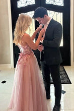 Load image into Gallery viewer, Gorgeous A Line Sweetheart Pink Long Prom Dress with Appliques