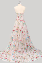 Load image into Gallery viewer, Gorgeous A Line Sweetheart White Long Party Dress with Embroidery