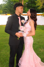 Load image into Gallery viewer, Gorgeous Mermaid Spaghetti Straps Pink Long Prom Dress with Embroidery