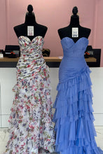 Load image into Gallery viewer, Gorgeous Mermaid Sweetheart Blue Long Prom Dress with Ruffles