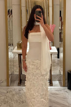 Load image into Gallery viewer, Gorgeous Sheath Strapless White Long Prom Dress with Appliques