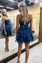 Load image into Gallery viewer, Gorgeous A-Line Sweetheart Short Tiered Tulle Homecoming Dress with Mirror