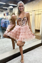 Load image into Gallery viewer, Gorgeous A-Line Sweetheart Short Tiered Tulle Homecoming Dress with Mirror
