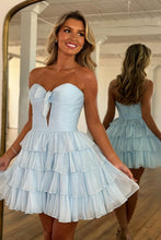 Load image into Gallery viewer, Gorgeous A Line Sweetheart Hot Pink Short Homecoming Dress with Ruffles