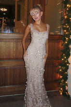 Load image into Gallery viewer, Gorgeous Mermaid Square Neck Pink Long Prom Dress with Flowers