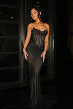 Load image into Gallery viewer, Sparkly Mermaid Sweetheart Champagne Corset Party Dress with Beading
