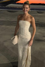 Load image into Gallery viewer, Hot Sheath Strapless Ivory Long Party Dress with Ruched