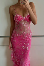 Load image into Gallery viewer, Gorgeous Mermaid Spaghetti Straps Orange Long Prom Dress with Appliques