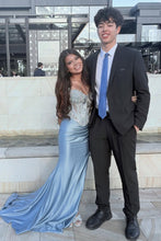 Load image into Gallery viewer, Hot Mermaid Strapless Dark Pink Corset Prom Dress with Beading