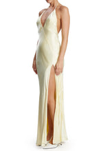 Load image into Gallery viewer, Hot Sheath Spaghetti Straps Light Yellow Long Party Dress with Backless Button