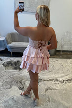 Load image into Gallery viewer, Elegant Sweetheart Homecoming Dress with Lace Corset Bodice and Tiered Skirt