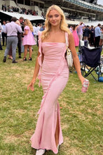 Load image into Gallery viewer, Lovely Mermaid Sweetheart Pink Long Prom Dress with Backless Ruffles