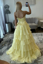 Load image into Gallery viewer, Lovely A Line Sweetheart Lilac Corset Prom Dress with High Slit and Appliques