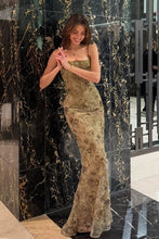 Load image into Gallery viewer, Luxurious Mermaid Spaghetti Straps Green Long Prom Dress with Lace Appliques