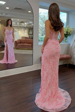 Load image into Gallery viewer, Luxurious Mermaid Sweetheart Pink Long Prom Dress with Appliques
