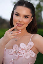 Load image into Gallery viewer, Luxurious Sheath Spaghetti Straps Pink Short Homecoming Dress with 3D Flowers&Beading