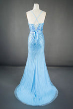 Load image into Gallery viewer, Luxurious Mermaid Spaghetti Straps Lilac Long Prom Dress with Beading Slit