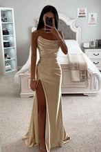 Load image into Gallery viewer, Mermaid Sweetheart White Long Prom Dress with Split Front

