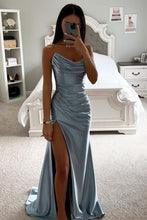 Load image into Gallery viewer, Mermaid Sweetheart White Long Prom Dress with Split Front

