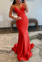 Load image into Gallery viewer, Yellow Mermaid Cutout Waist Lace Up Corset Long Beaded Prom Dress