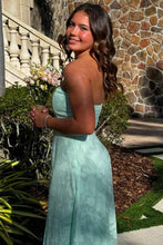 Load image into Gallery viewer, Beautiful A Line Sweetheart Mint Green Long Prom Dress with Split Front