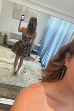 Load image into Gallery viewer, Trendy A Line Sweetheart Brown Leopard Printed Short Homecoming Dress with Appliques