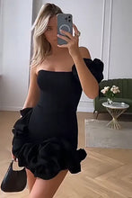 Load image into Gallery viewer, Stylish Bodycon One Shoulder Mini Graduation Dress with Ruffles