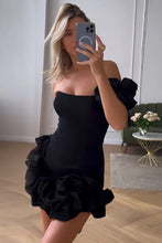 Load image into Gallery viewer, Stylish Bodycon One Shoulder Mini Graduation Dress with Ruffles