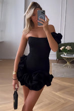 Load image into Gallery viewer, Stylish Bodycon One Shoulder Mini Graduation Dress with Ruffles