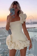 Load image into Gallery viewer, Stylish Bodycon One Shoulder Mini Graduation Dress with Ruffles