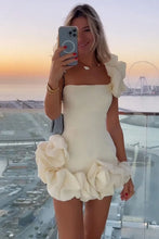 Load image into Gallery viewer, Stylish Bodycon One Shoulder Mini Graduation Dress with Ruffles