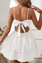 Load image into Gallery viewer, Simple Spaghetti Straps Keyhole Back 2 Layers Graduation Dress