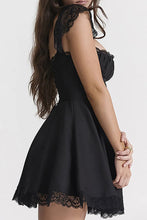 Load image into Gallery viewer, Cute A-Line Square Neck Lace Cap Sleeves Little White Graduation Dress