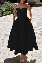 Load image into Gallery viewer, Simple A-Line Spaghetti Straps Tea Length Graduation Party Dress
