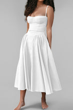 Load image into Gallery viewer, Simple A-Line Spaghetti Straps Tea Length Graduation Party Dress