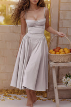 Load image into Gallery viewer, Simple A-Line Spaghetti Straps Tea Length Graduation Party Dress