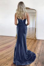 Load image into Gallery viewer, Green Gorgeous Mermaid Sweetheart Satin Prom Dress With Split