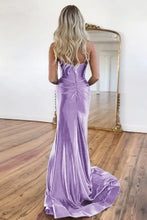 Load image into Gallery viewer, Green Gorgeous Mermaid Sweetheart Satin Prom Dress With Split