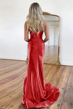 Load image into Gallery viewer, Green Gorgeous Mermaid Sweetheart Satin Prom Dress With Split