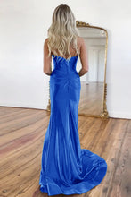 Load image into Gallery viewer, Green Gorgeous Mermaid Sweetheart Satin Prom Dress With Split