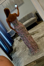 Load image into Gallery viewer, Gorgeous Mermaid Strapless Pink Corset Prom Dress with Embroidery Bowknot