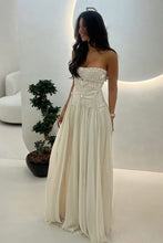 Load image into Gallery viewer, Gorgeous A Line Strapless/Sweetheart Silver/Light Pink Long Party Dress with Ruffles