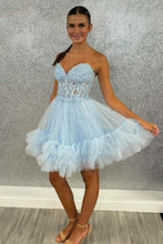 Load image into Gallery viewer, Pretty A-Line Sweetheart Lace Up Short Tulle Homecoming Dress