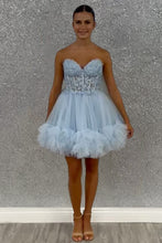 Load image into Gallery viewer, Pretty A-Line Sweetheart Lace Up Short Tulle Homecoming Dress