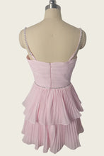 Load image into Gallery viewer, Pretty A Line Sweetheart Light Pink Short Homecoming Dress with Beading