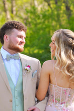 Load image into Gallery viewer, Pretty Mermaid Spaghetti Straps Pink Corset Prom Dress with Appliques