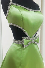 Load image into Gallery viewer, Pretty A-Line Spaghetti Straps Short Homecoming Dress With Bowknot and Beading